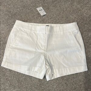 NWT J. Crew Factory White Bermuda Shorts Tailored Cotton Blend